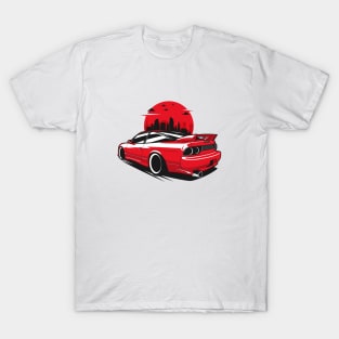 Red S13 Back Coupe City Skyline T-Shirt